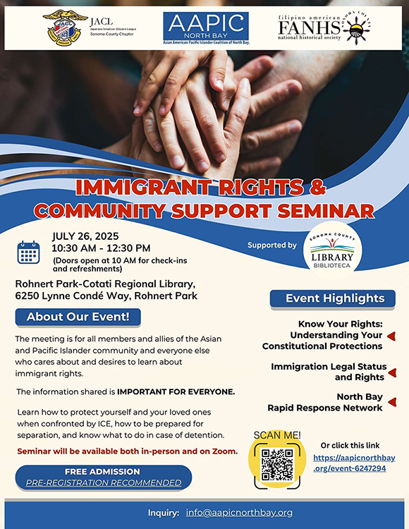 Community Immigration Events Immigrant Rights & Community Support Seminar - Sonoma County Japanese ...